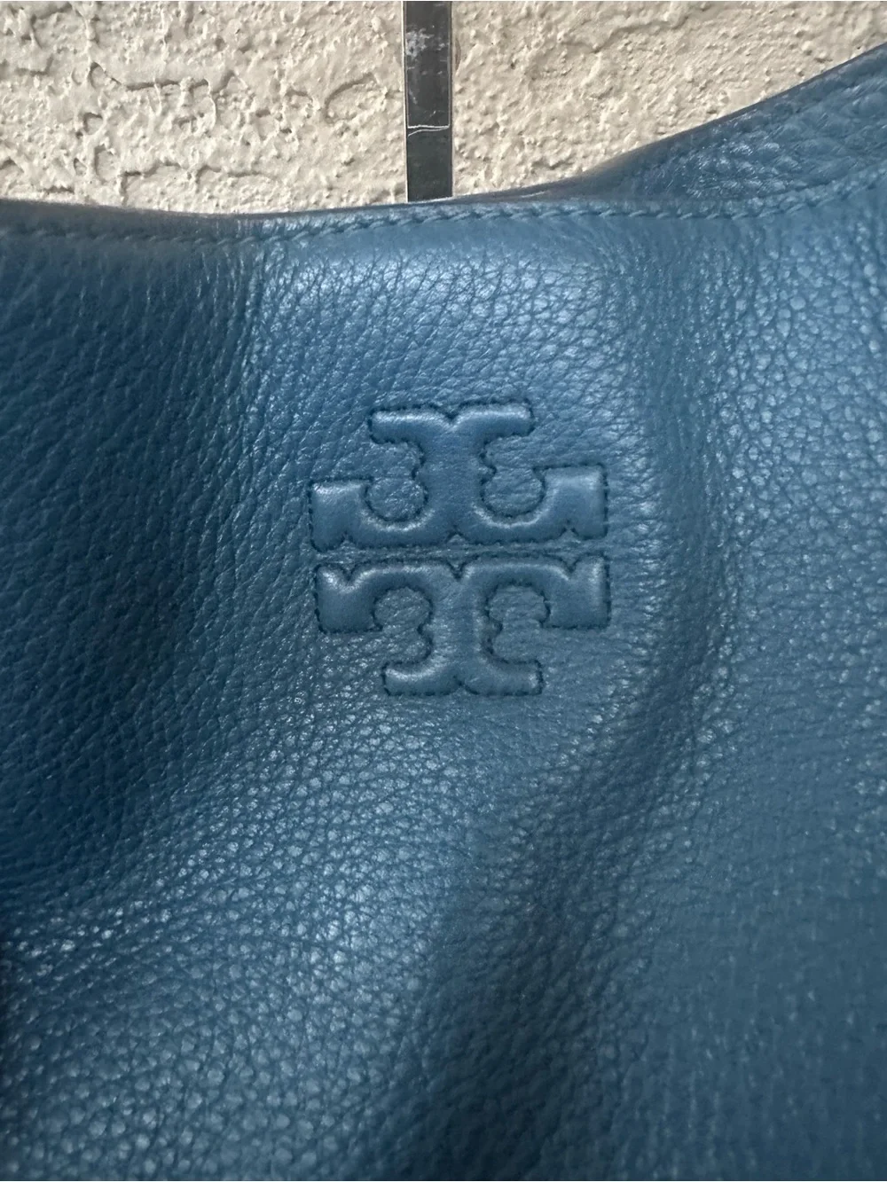 TORY BURCH Teal Leather Tassel Shoulder Bag